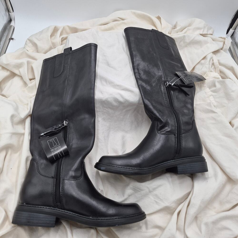 NEW Naturalizer Ontime narrow calf knee-high boot Black leather Womens SIZE 8 NC